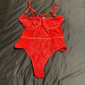 Fashion Nova red lace teddy lingerie size 2X